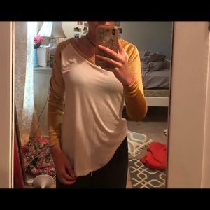 Sheer shirt with velvet sleeves